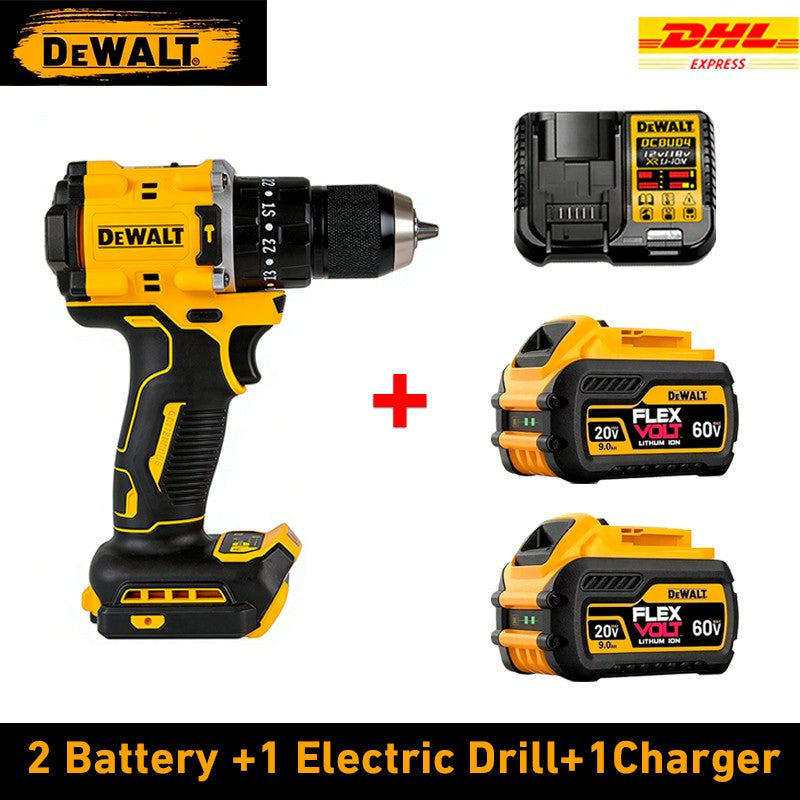 Kit de Furadeira/Parafusadeira a Bateria DEWALT DCD805 Brushless com Bateria 20V 6Ah e Carregador, Conjunto de Ferramentas Elétricas de Alta Performance