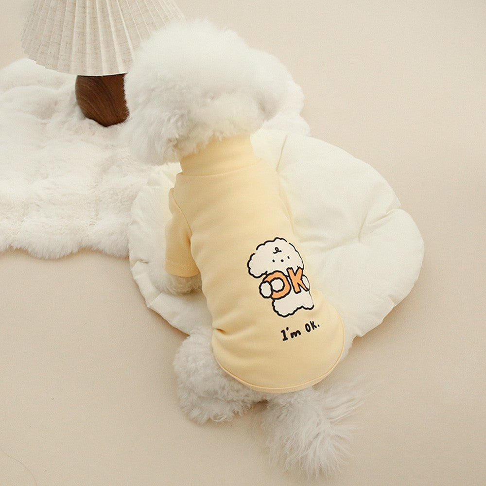 Moletom de Pelúcia Outono/Inverno para Cachorros, Casaco Básico Quente para Cães com Desenho Animado, Pelúcia Alemã Dupla Face Espessa Gola Alta para Pets