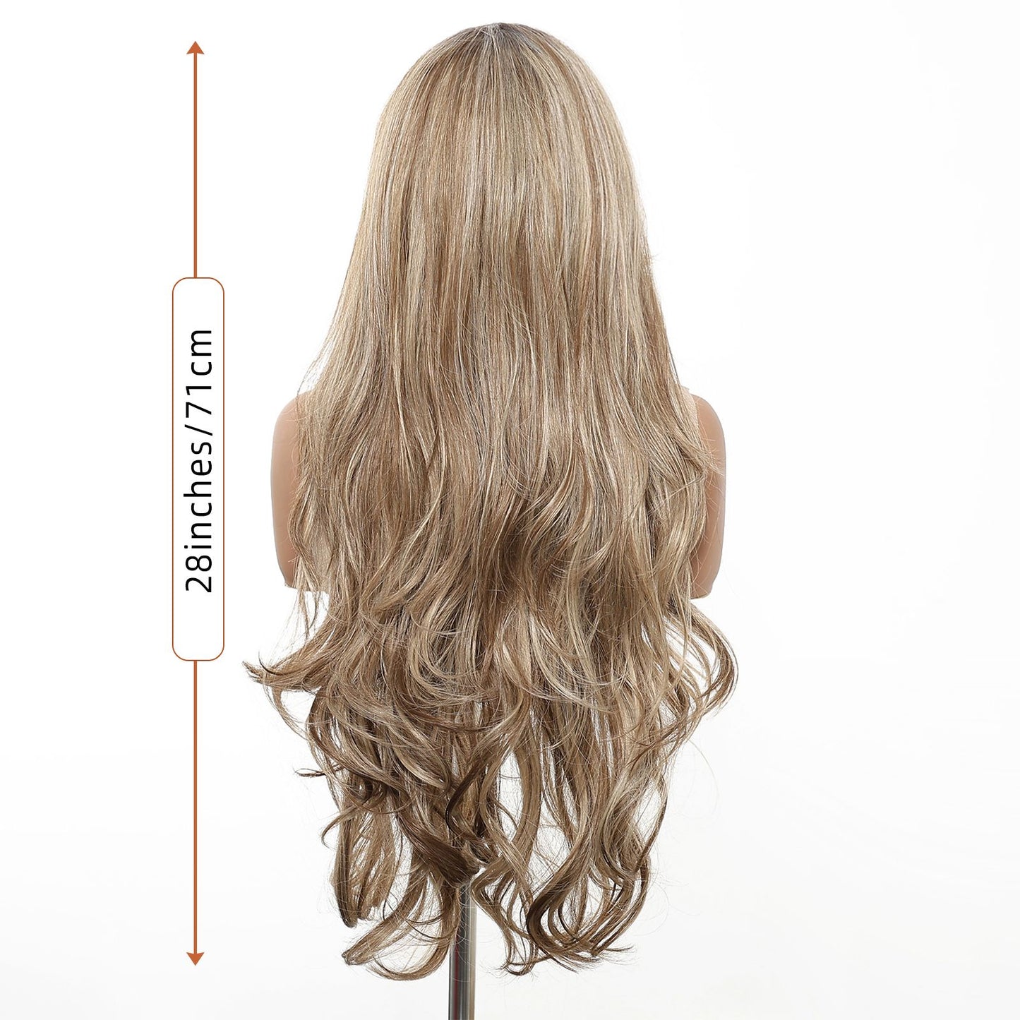 HENRY MARGU Peruca Sintética Lace Front 13x6 Peruca Longa Castanho Cinza Cabelo Ondulado Natural para Uso Diário Peruca de Fibra de Alta Temperatura