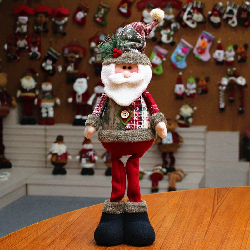 Christmas Dolls Tree Decor Standing Santa, Snowman and Reindeer Figurines  for Home Decor Birthday Gifts Merry Christmas