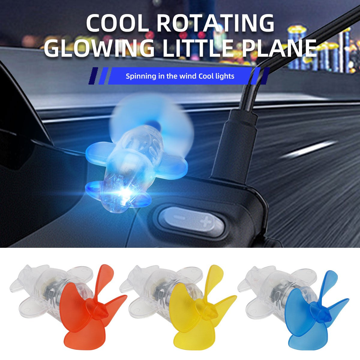 1x Mini Luzes Estroboscópicas para Aeronaves, Luz de Advertência de Posição em LED com Energia Eólica, Efeito Piscante, Acessórios para Carro, Moto, Bicicleta, Condução Segura