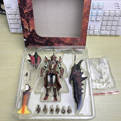 Kaiyodo Monster Hunter Rathalos Boneco de Ação Revoltech Yamaguchi Espadachim Modelo Reus Dragão de Fogo Macho Zinogre Brinquedo em Miniatura