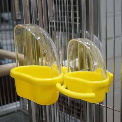 CAITEC Caixa de Alimentação à Prova de Derramamento para Pássaros Recipiente de Comida para Papagaios Resistente a Mordidas Anti-derramamento Menos Desperdício na Alimentação