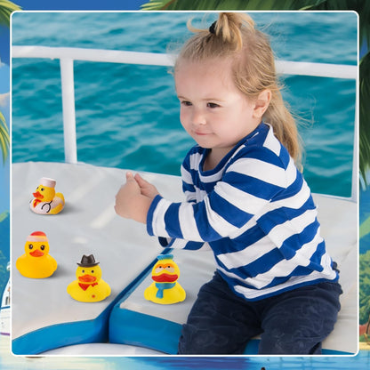 Patos de Borracha de Verão, Patos de Borracha Pequenos Sortidos em Massa, Mini Patinhos de Borracha para Banho de Bebê e Brinquedos de Piscina, Pato de Cruzeiro