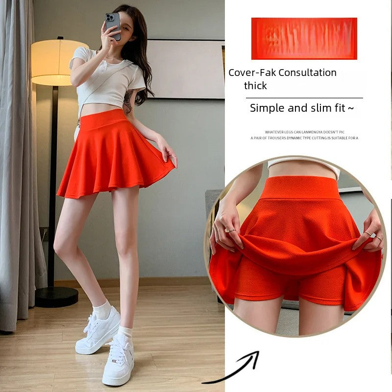 Bubble Short Skirt Women Half Skirt Anti Exposure High Waist Sun Underwear Hundred Pleats