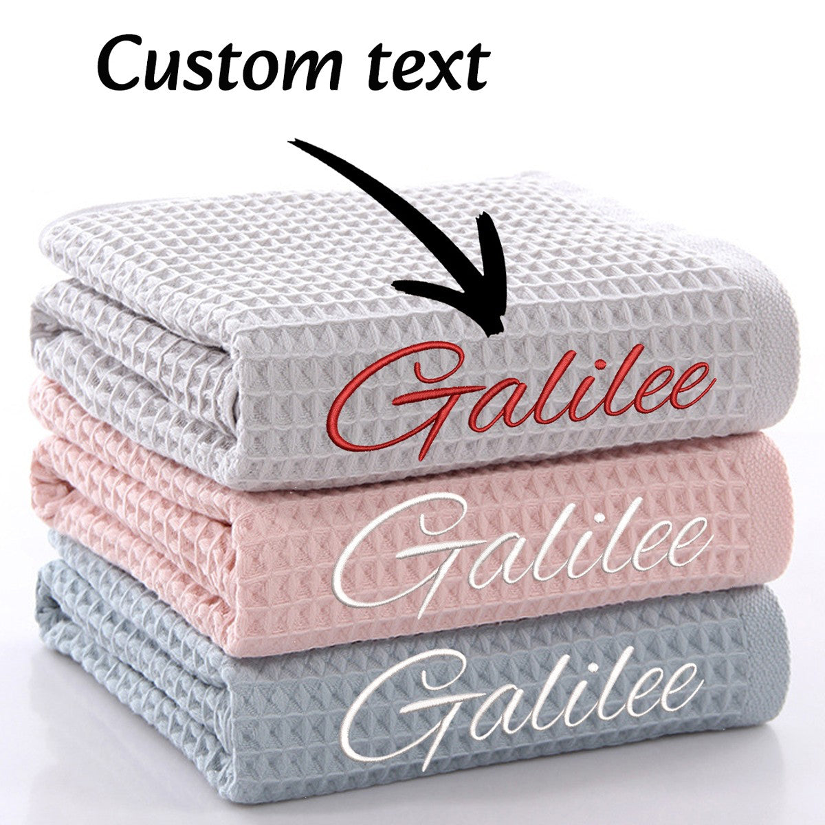 1pc Personalized Towel with Embroidered Text -Highly Absorbent & Super Soft Cotton Bath Sheets for Spa, Gym, Pool and Hotels?Pur