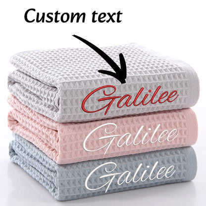 1pc Personalized Towel with Embroidered Text -Highly Absorbent & Super Soft Cotton Bath Sheets for Spa, Gym, Pool and Hotels?Pur