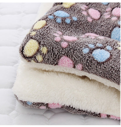 Manta para Cama de Cachorro Engrossada de Flanela Tapete Macio para Dormir de Animais de Estimação para Cães Gatos Cobertor Quente de Inverno para Animais de Estimação