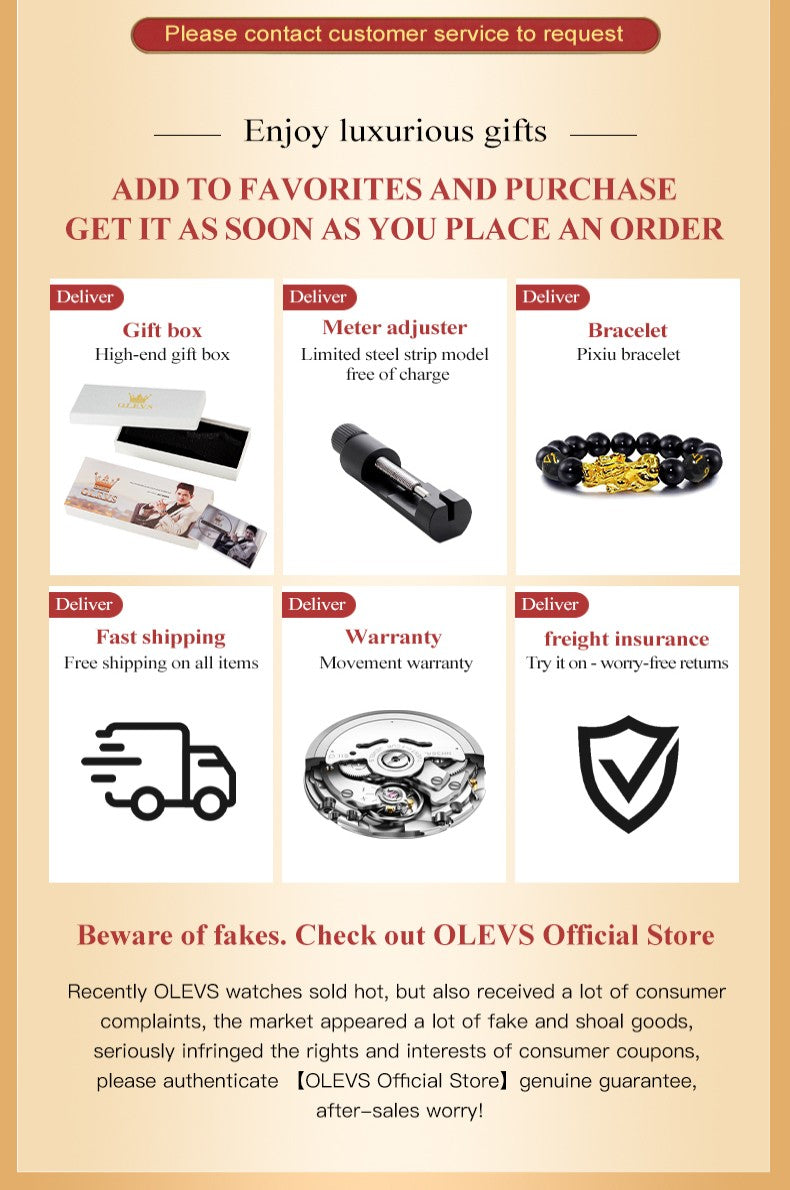 OLEVS Men's Watches Original Multifunctional Wlectronic Watch for Man Waterproof Luminous Alarm Clock Fashion Dress