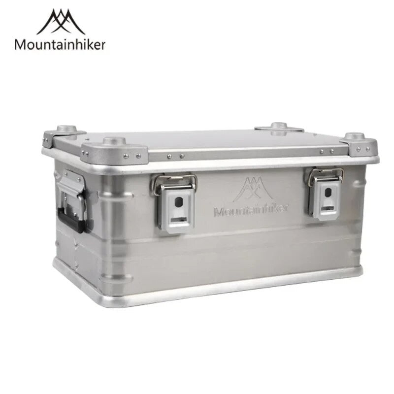 MOUNTAINHIKER Outdoor Storage Box Camping Picnic Travel Aluminum Alloy Large Capacity Box Silver Storage Bag 30-80L