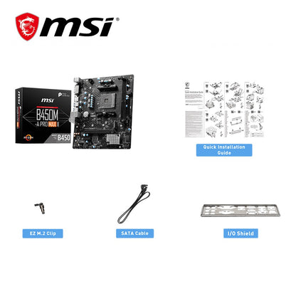 Placa-mãe MSI AMD B450M-A PRO MAX II Nova Memória DDR4 de canal duplo M.2 SATAIII USB3.2 Suporte CPU R9 Soquete AM4