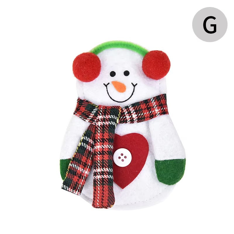 1/3pc Christmas Cutlery Set XMAS Elder Snowman Elk Doll Knife Fork Cutlery Set Cloth Art Knife And Fork Set Decoration For XMAS