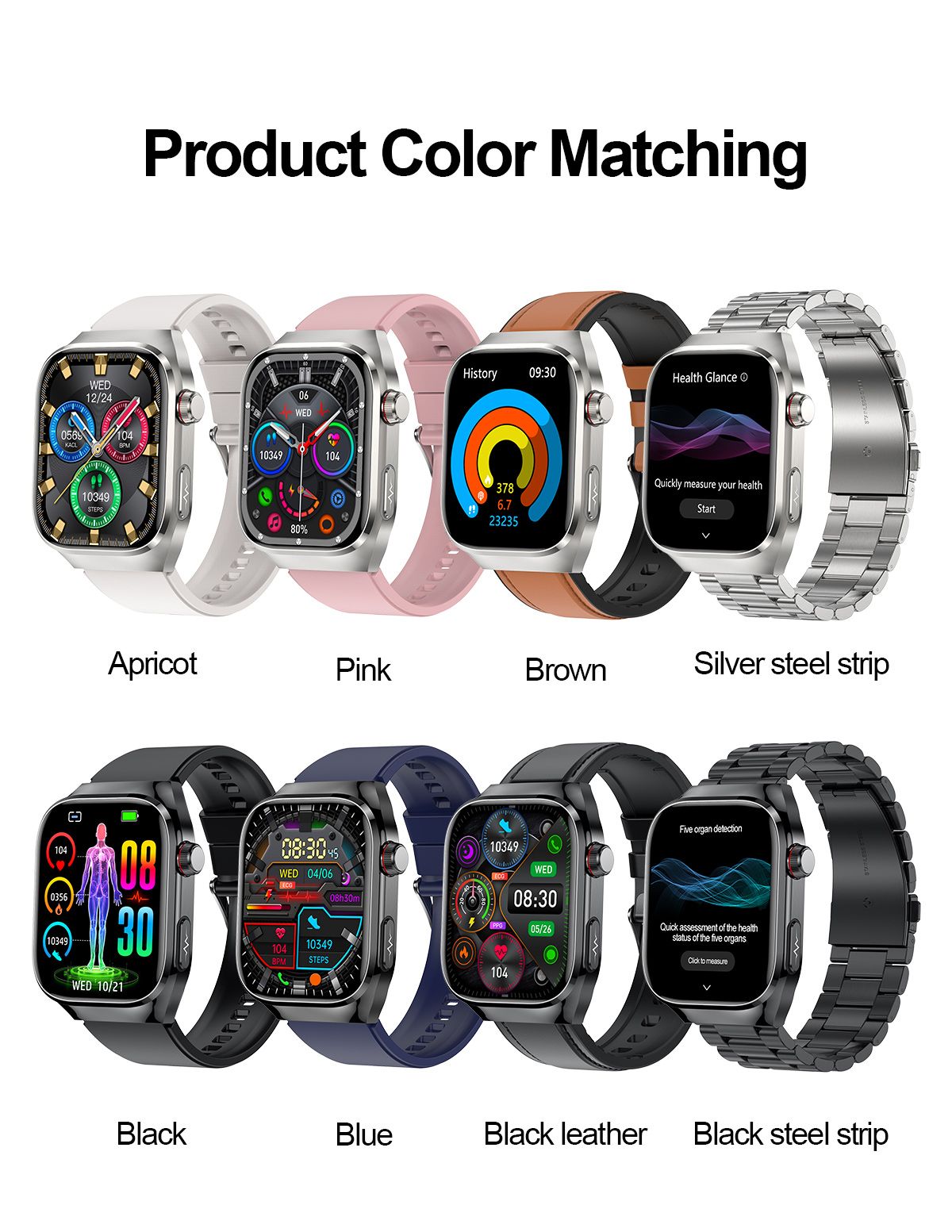 2025 Novo Smartwatch Tela AMOLED de 2.04 polegadas Chamada Bluetooth IP68 À Prova D'água 650mA Smartwatches Esportivos Masculinos Android Grau Militar