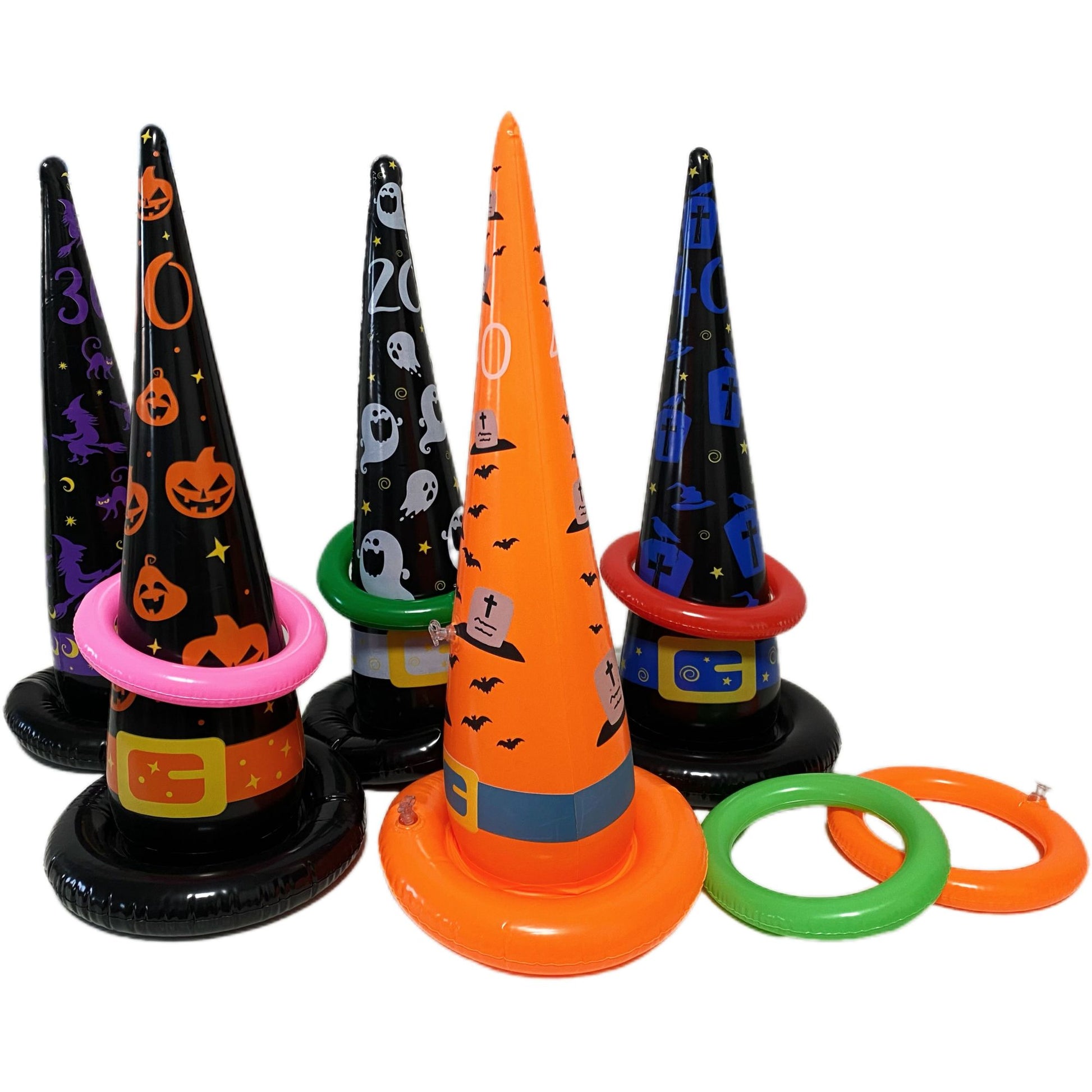 Halloween Party Fun Throwing Game Inflatable Witch’s Hat Indoors Outdoors Family Gathering Toss Game