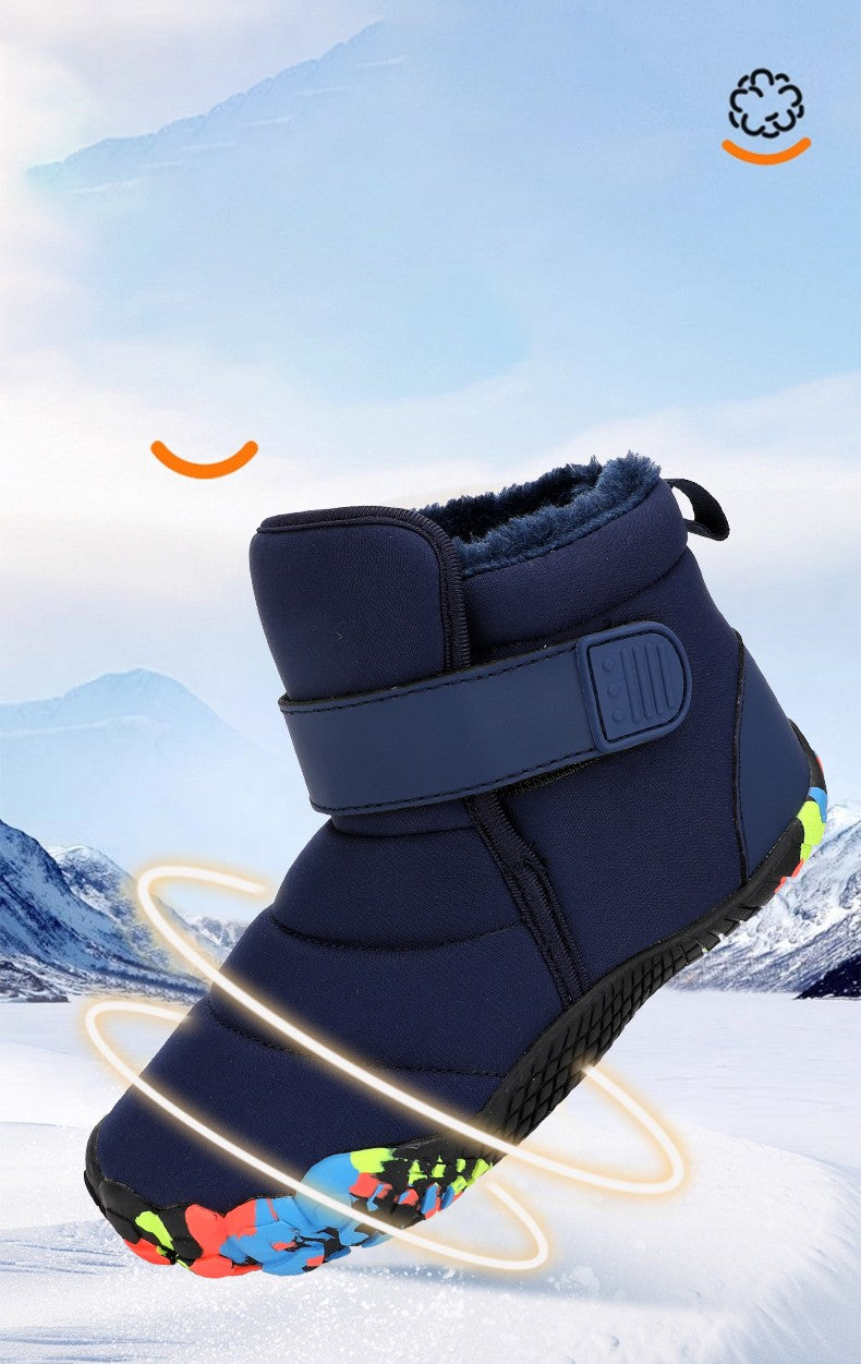 Kids 2025 New Wide Toe Barefoot Snow Boots Boys Girls Winter Minimalist waterproof Sneakers Girls Boys Non-Slip Warm Snow Boots