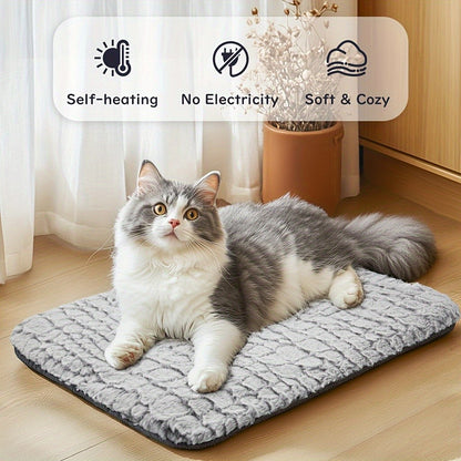 Cama Autorregulável para Gatos, Almofada Aquecedora Macia para Gatos e Cães Interna e Externa, Tapete Térmico Lavável Antiderrapante para Gatos
