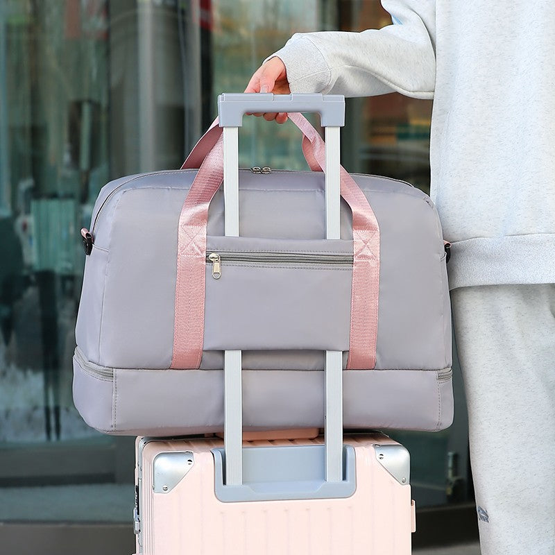 Large Capacity Travel Duffel Bag Oxford Gym Fitness Bag with Wet/Dry Zones & Shoes Compartment for Outdoor Trips Sport Bag