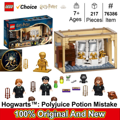 LEGO 76386 Harry Potter Hogwarts: Erro da Poção Polissuco – Idéia de Presente para Netos com Minifigura Dourada do Harry Potter