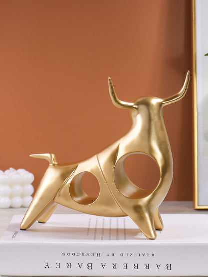 Golden Bull Resin Set Resin Sculpture Home Decor Party Decoration Living Room Bedroom Office Desktop Decor Accessories Craft