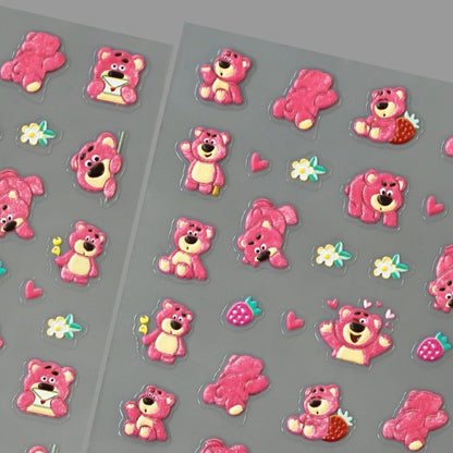 Adesivo de Arte para Unhas Disney Toy Story em Relevo 5D Desenho de Alienígena Lotso Decoração de Unhas Decalques Autoadesivos para Unhas DIY Decalque de Manicure