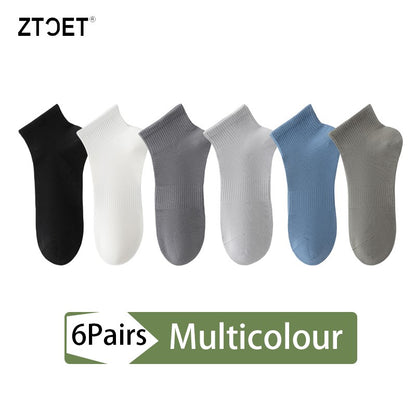6Pairs Men Socks Combed Cotton Mesh Breathable Odor proof and antibacterial Spring Summer for Male sock New High Quality Man