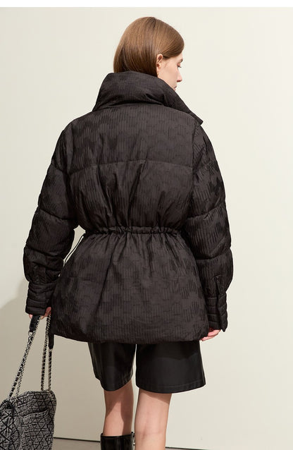 AMII Minimalist Duck Down Puffer Coat Women Winter 2025 Lightweight Stand Collar Lapel Warm Outerwear New Jackets 12344052