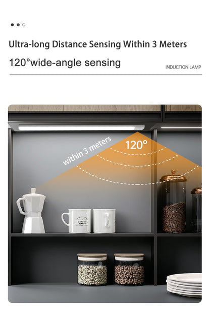 LED Cabinet Light Type C Rechargeable Motion Sensor Night Lights for Kitchen Wardrobe Cabinet Lighting 10cm/20cm/30cm/40cm/50cm
