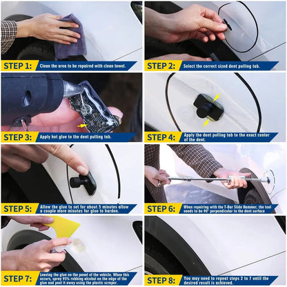 Ferramentas Super PDR para Reparo de Amassados Kits de Remoção de Amassados Reparo de Amassados sem Pintura Kit de Repuxador de Carroceria para Automóveis