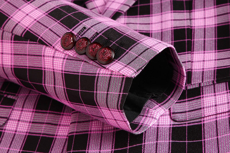 Single Breasted Plaid Suit Men's Clothing Fashion Simple Men Business Social Wedding Party Tuxedo Dress Blazers Jacket