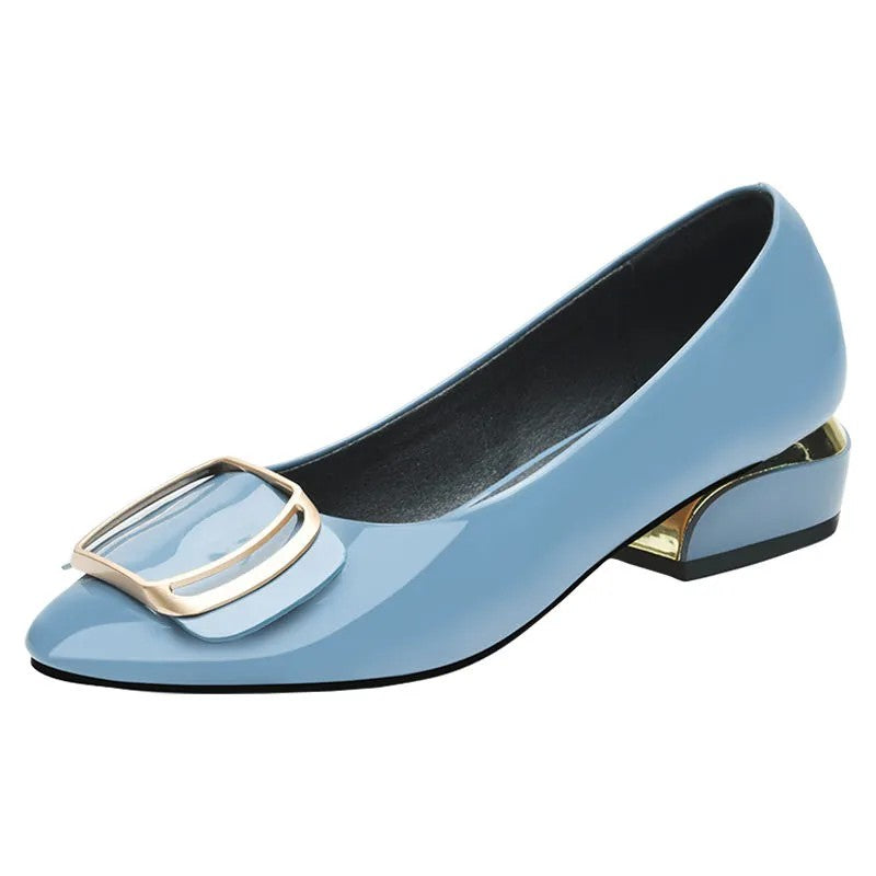 Sapatos Women Cute Blue Light Weight Office Slip on Square Heel Shoes Lady Fashion Black Comfort Hotel Work Shoes Zapatos B29