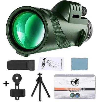 Telescópio 80x100 Portátil Zoom HD 5000M Dobrável de Longa Distância Mini Telescópio Potente para Caça Esportes Acampamento ao Ar Livre Viagens