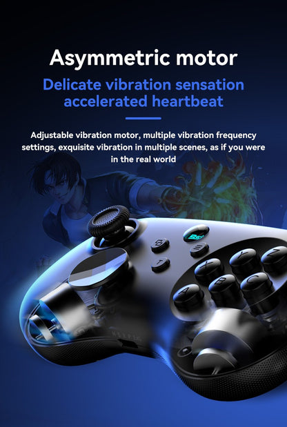 Y04 Game Controller 6-key Fighting Game Controller with Adjustable Height Hall Joystick Supporting PC/IOS/Switch/Android