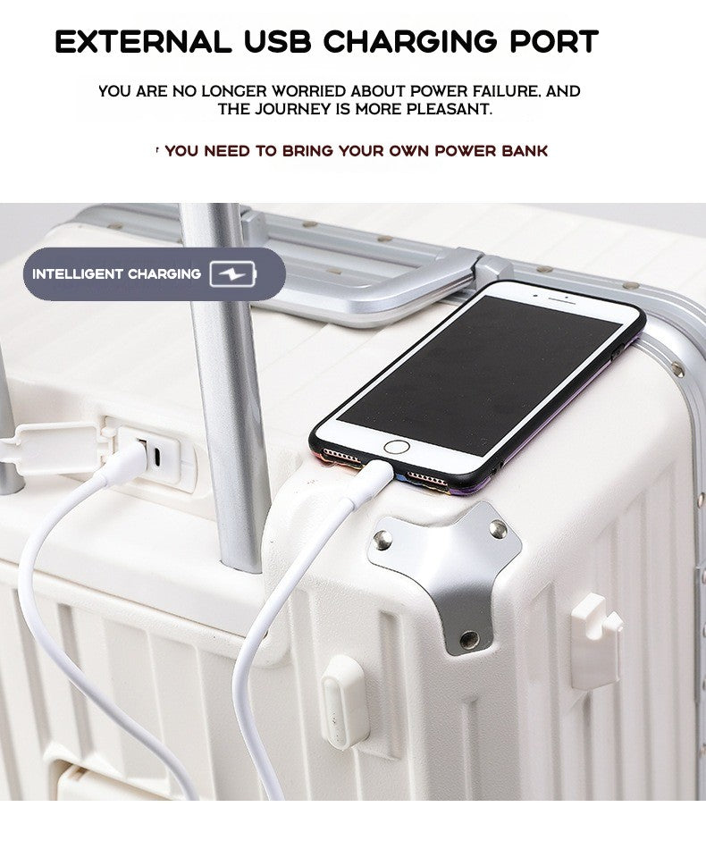 2024 New Durable Large Capacity Luggage Sets Suitcase USB Charging Men Carry-On Boarding Travel 24/26/28/30/34