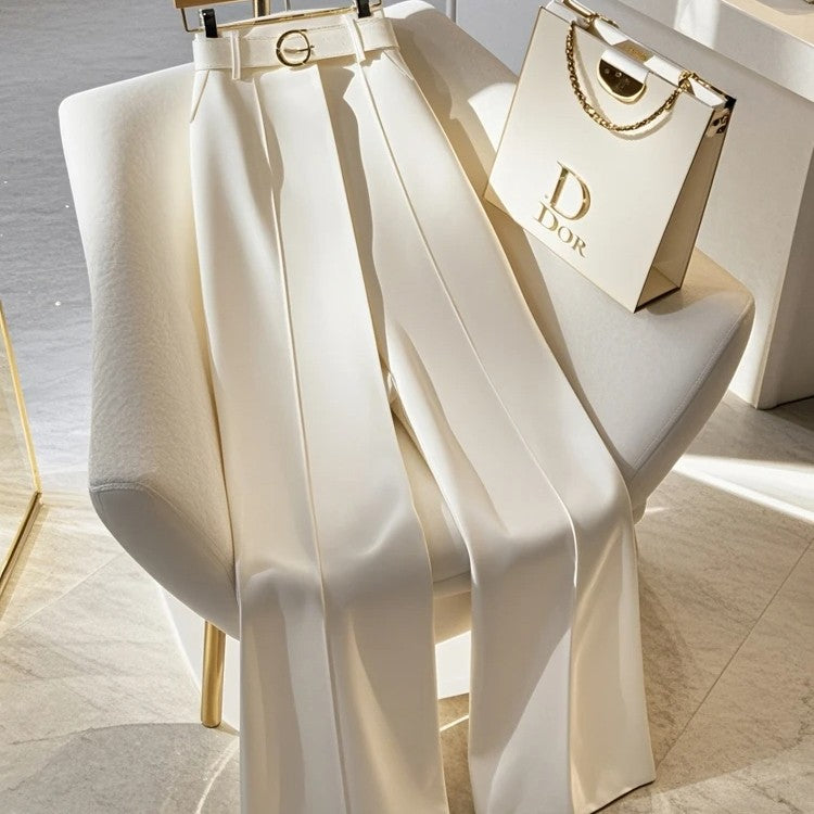 Faionable High Waist Wide Leg Casual Pants Women's Spring Autumn New Sle High Sensation Straight Tube Pants Trendy