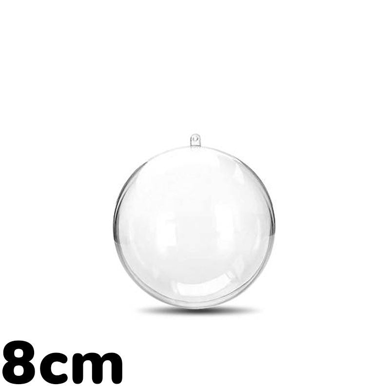 1-15pcs Creative Christmas Clear Plastic Hollow Ball Bright More Size Ornaments Holiday Decor Hanging Balls Party Wedding Decor