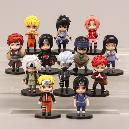 Quente 12 pçs/set Anime Naruto Shippuden Hinata Sasuke Itachi Kakashi Gaara Figura Brinquedos Q Versão PVC Modelo Figurine Bonecas Presentes