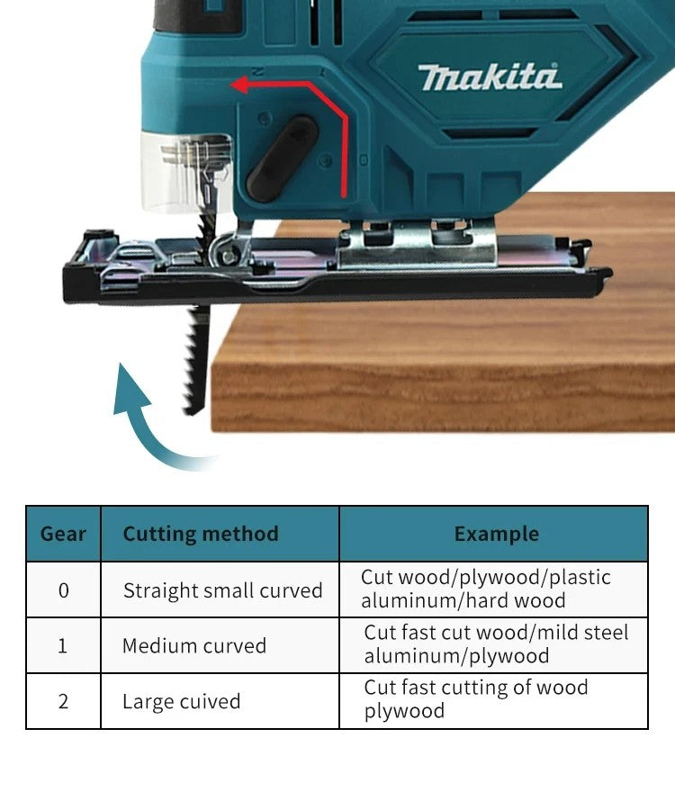 2025Makita DJV182Z Serra Tico-tico Brushless 340W 18V Sem Bateria com Lâmina de Serra Portátil a Bateria com Empunhadura tipo Barril Ferramenta Elétrica para Carpinteiro