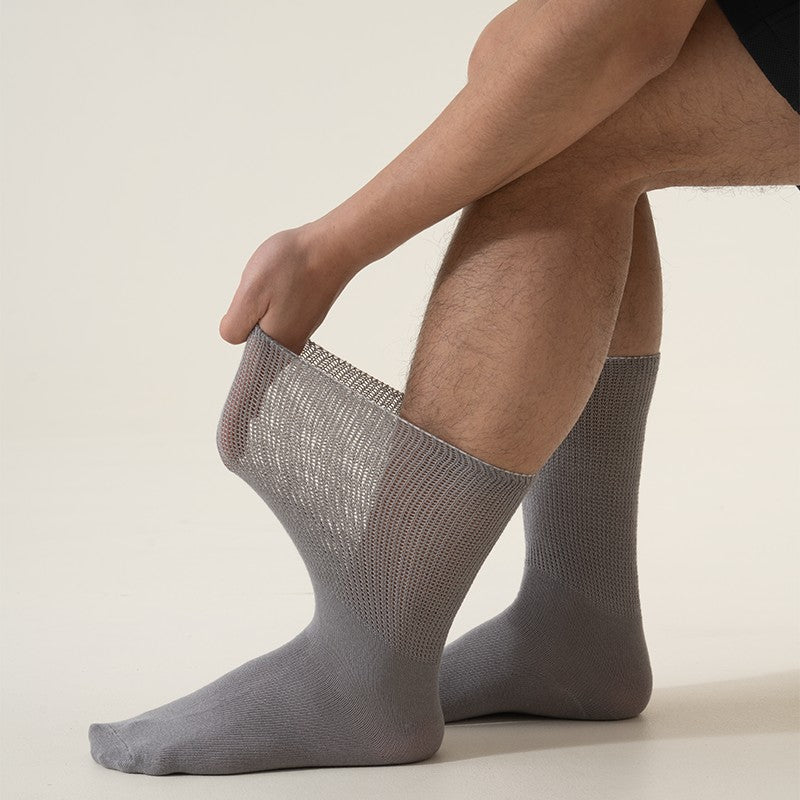 6Pairs Comfortable and Supportive Diabetic Socks for Men Moisture wicking Fabric Non-binding Top business socks