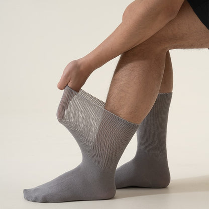 6Pairs Comfortable and Supportive Diabetic Socks for Men Moisture wicking Fabric Non-binding Top business socks