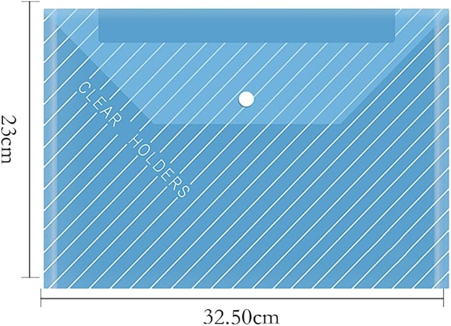 10 PCS Plastic Folders for Document, A4 Size Plastic Envelopes with Snap Closure, Clear File Folders Bags for School Office