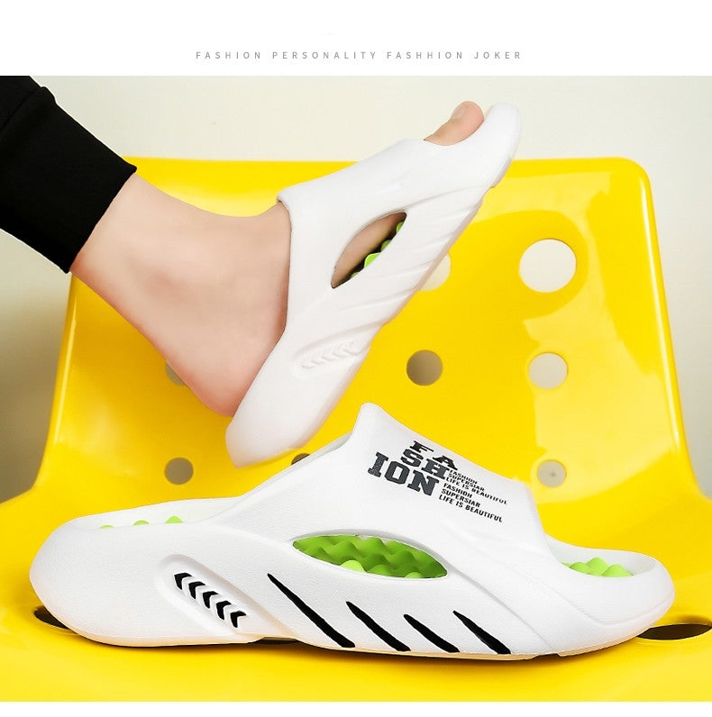 New Summer Man Massage Slippers 2023 Indoor Outdoor Sandals Beach Casual Shoes Soft Bottom Slippers Male Flip Flops Mens Sandals