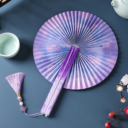 Chinese Japanese Style Silk Fan Folding Fan Wedding Fan Art Gifts Dance Hand Fan Vintage Bamboo Folding Hand Held Flower Fan