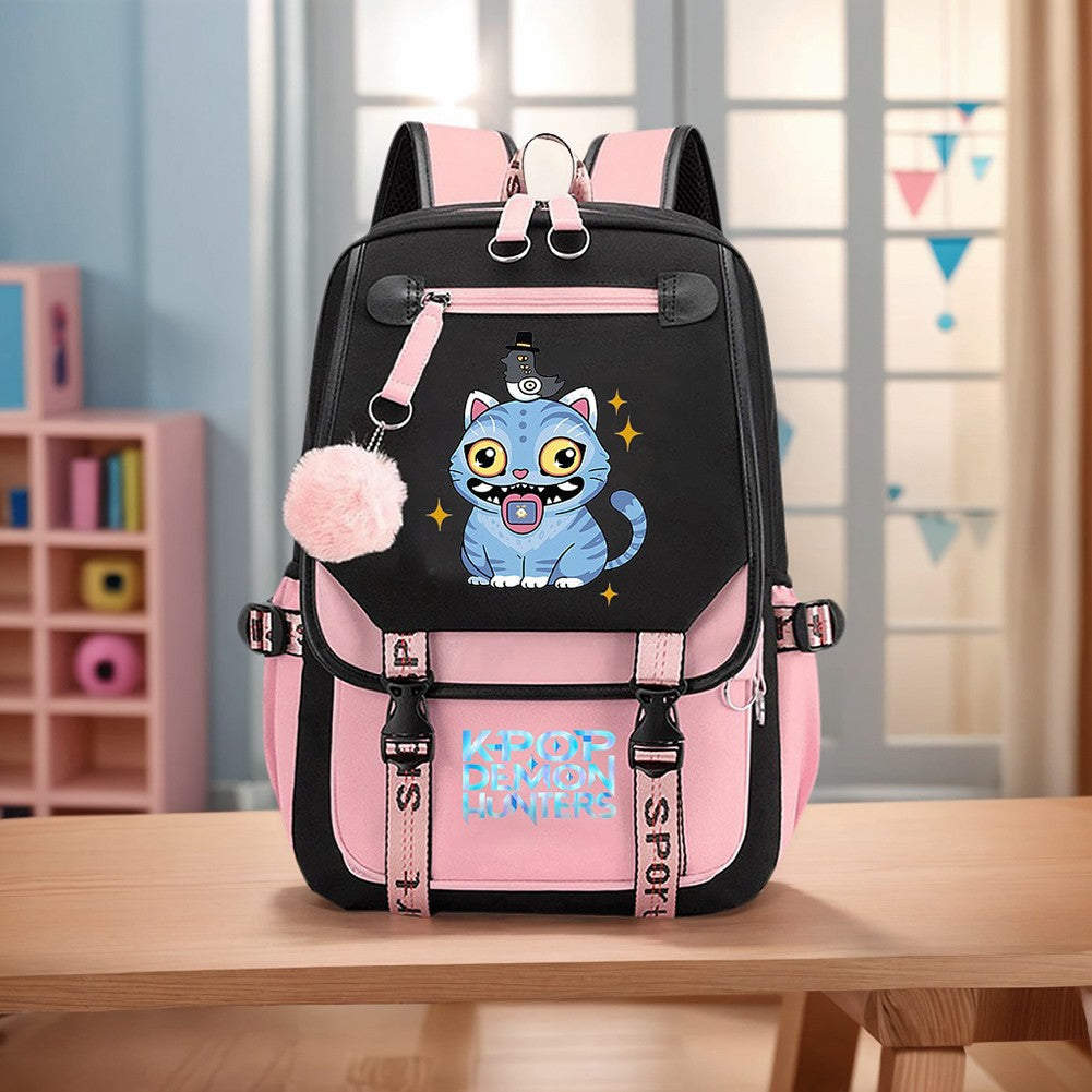 Mochila Demon Slayer K-Pop 2025 Estampa de Desenho Animado Rumi Mira Zoey Até 20L de Grande Capacidade Mochila Escolar para Adolescentes