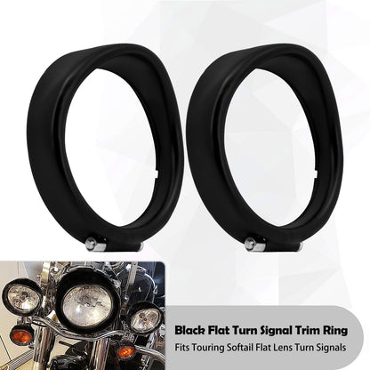 Anel de Acabamento do Farol de 7'' para Motocicleta + Capa de Luz de Neblina de 4.5'' + Anel de Acabamento do Pisca Estilo Visor para Harley Touring Road King Softail