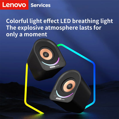 Caixas de som Lenovo para desktop, portáteis, pequenas, para computador, desktop, notebook, residenciais, com fio, mini caixas de som multimídia pequenas para desktop/notebook