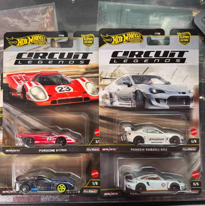 Hot Wheels Car Culture Series Original Ferrari Porsche Mustang Subaru 2025 K Case (Mix 5) Circuit Legends Premium 1:64 Carro de Presente