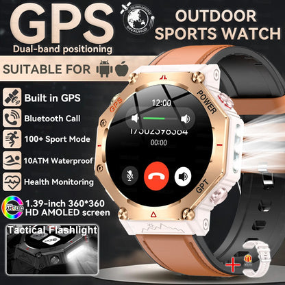 2025 Novo Smartwatch T-Rex 3 Ultra GPS Masculino 10ATM IP68 À Prova D'água GNSS de Banda Dupla Integrado Bússola Smartwatch Esportivo Militar