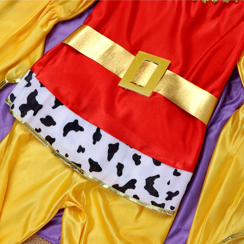Boy King Prince Role Playing Costume Royal Set Prince Crown Cloak Halloween Birthday Makeup Party Gorgeous Dress Up No scepter