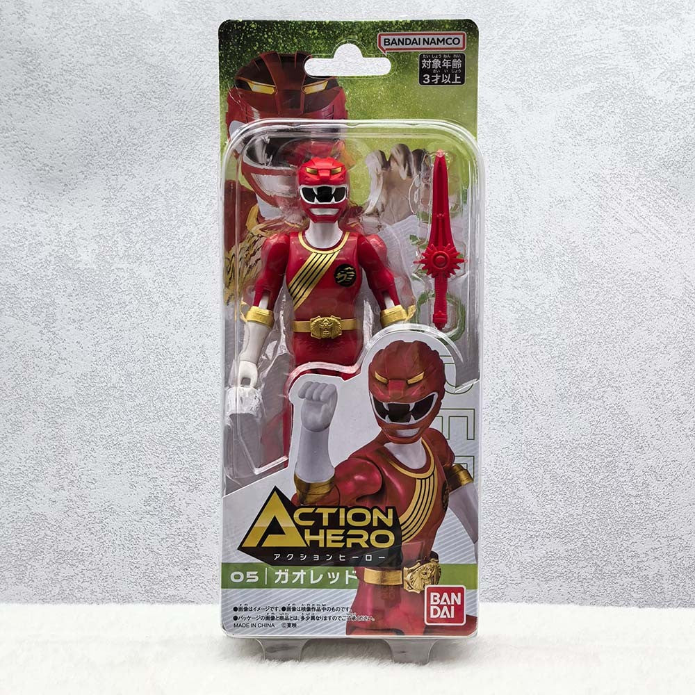 Em estoque, original Bandai Action Hero Super Sentai Power Rangers Coleção Red Rangers Bonecos de Ação Modelo Brinquedo Presente