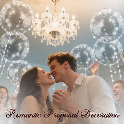 10pcs LED Bobo Balloon (without battery) for wedding proposal decoration, birthday party, outdoor courtyard lighting decoration